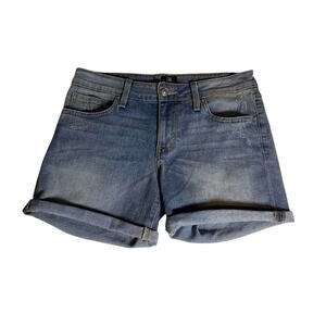 Just black denim shorts